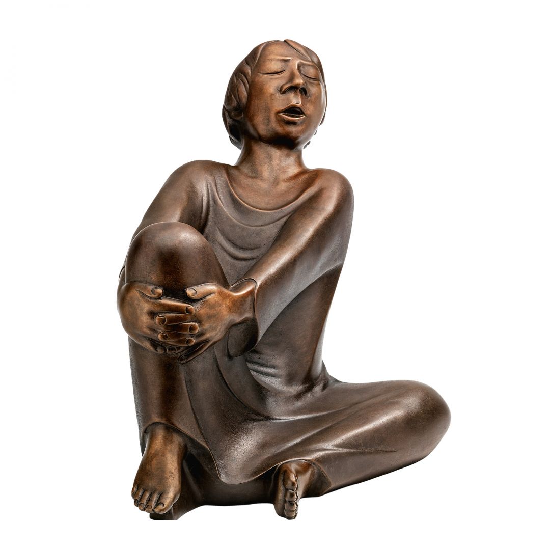 Ernst Barlach: Skulptur "Der singende Mann" (1928), Reduktion in Bronze, Höhe 34 cm  2